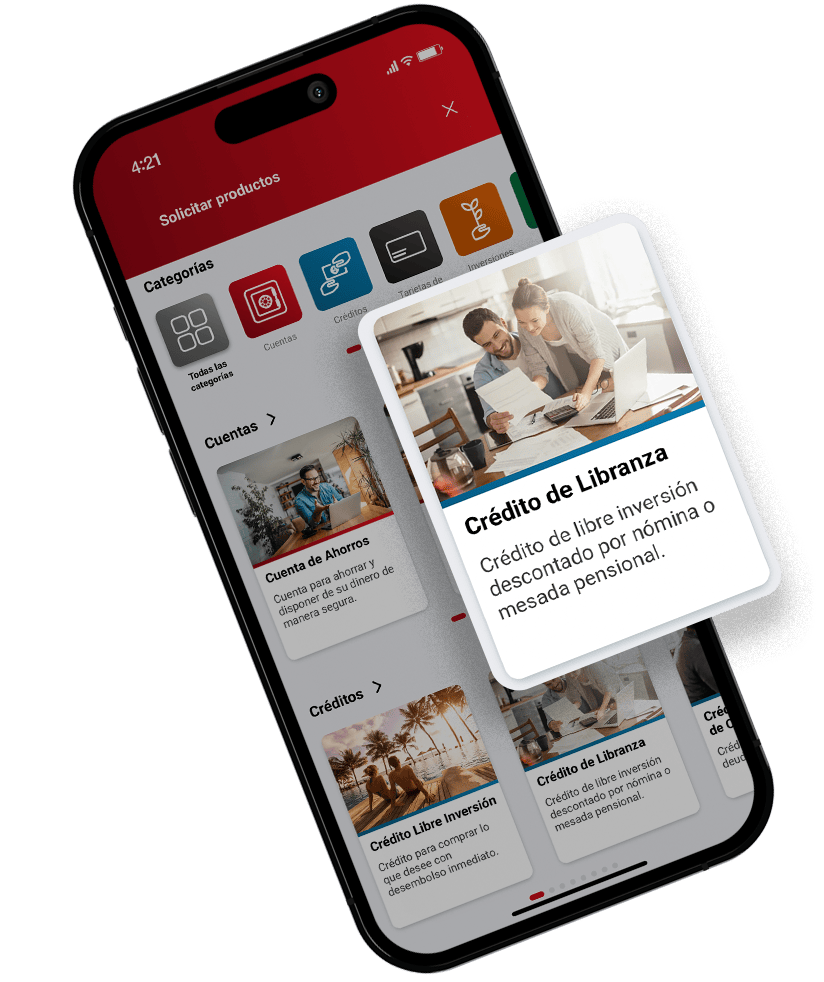 Pantalla con Crédito Compra de Cartera Libranza