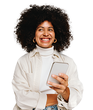 Mujer con celular - beneficios Crédito Libranza Inversión