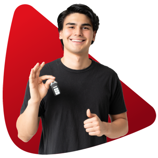 Hombre alegre con celular