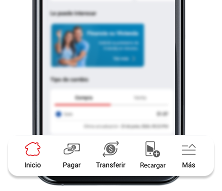 Pantalla de celular con menu resaltado