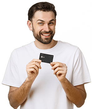 Hombre con Tarjeta - beneficios Compra de Cartera con Tarjeta de Crédito