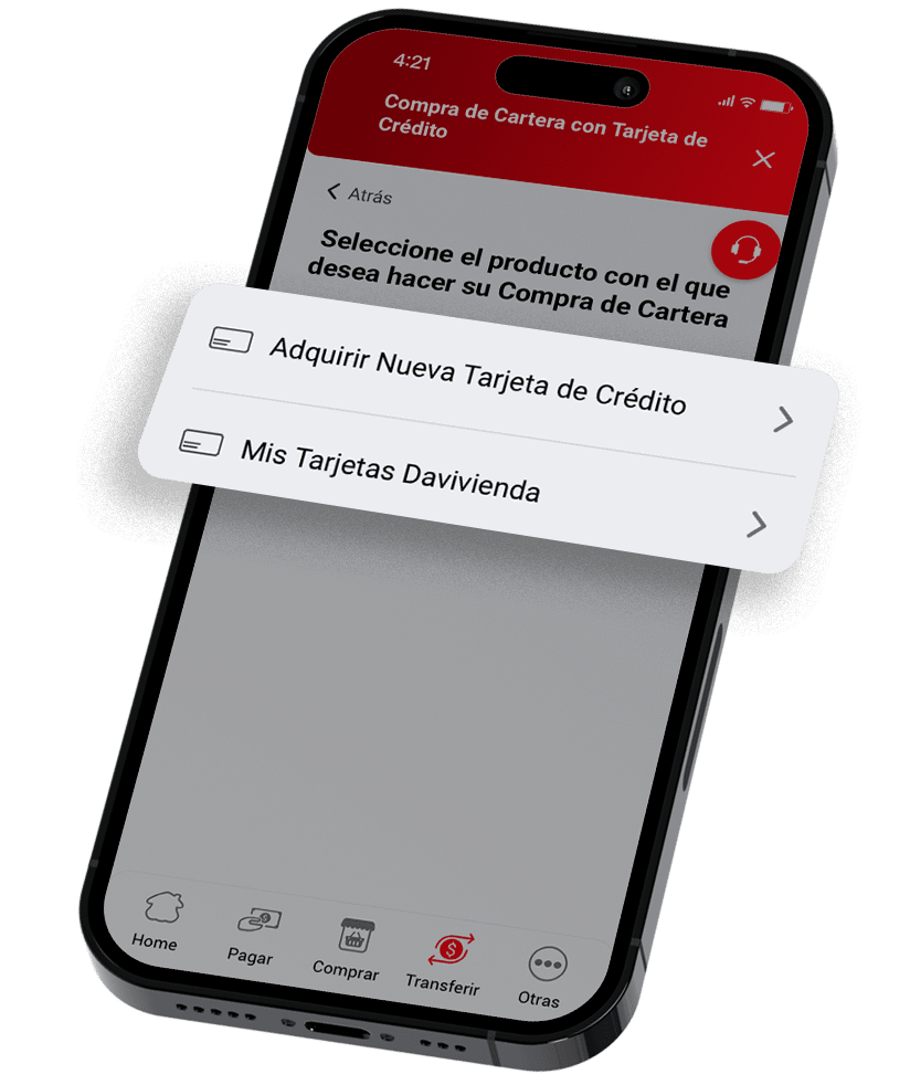 Solicite Productos Compra de Cartera con Tarjeta de Crédito
